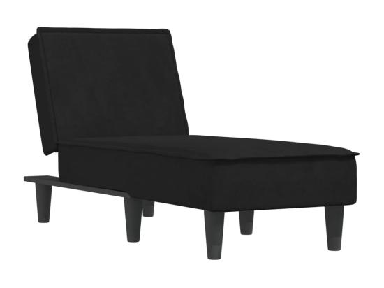 vente unique Prolenta Premium - Chaise longue noir velours