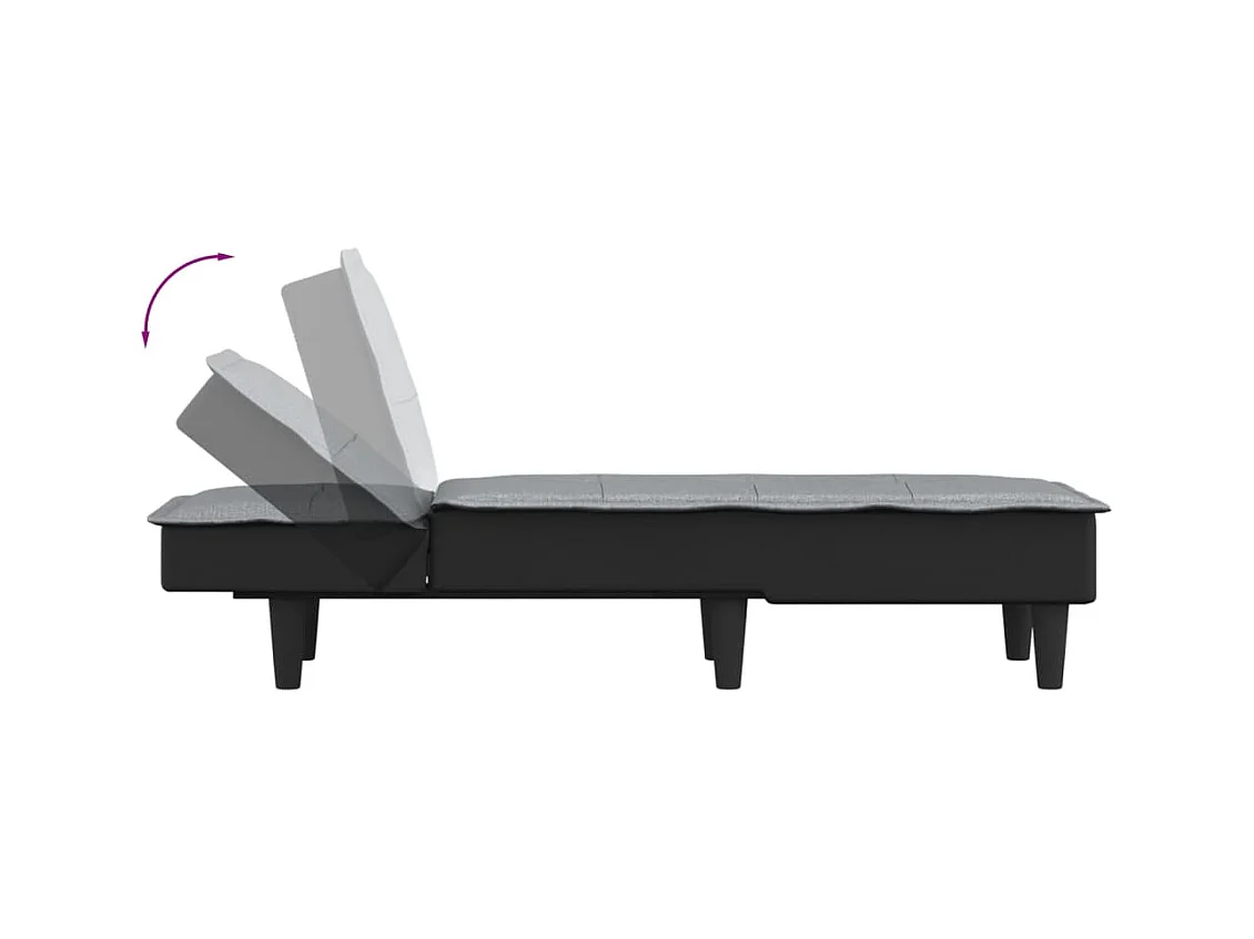 Claire-Olympe  Chaiselongue Hellgrau Stoff