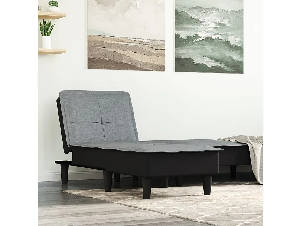 Claire-Olympe  Chaise Longue in Tessuto Grigio Caro