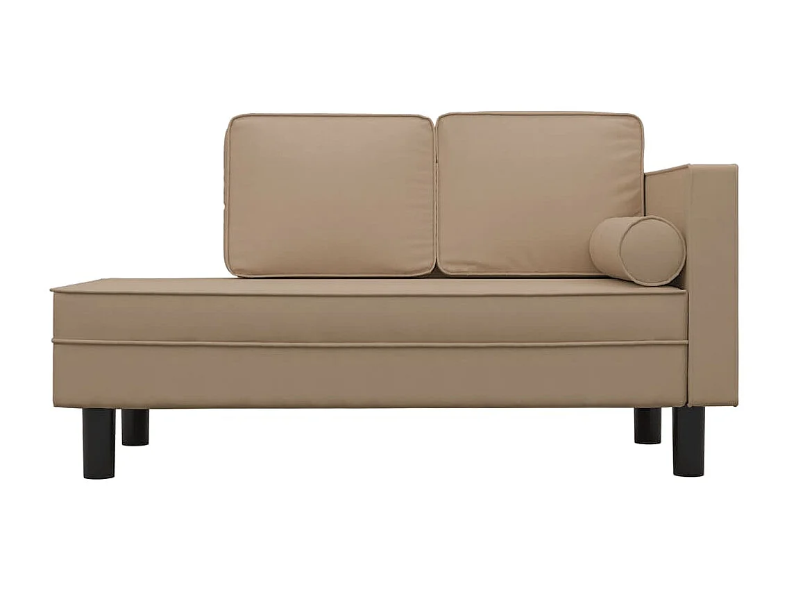 Wylrik  Chaise longue avec coussins et traversin cappuccino similicuir