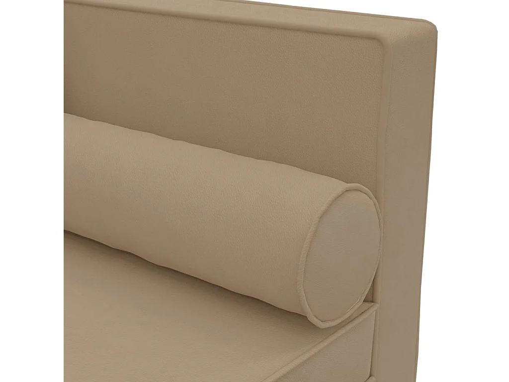 Wylrik  Chaise longue avec coussins et traversin cappuccino similicuir