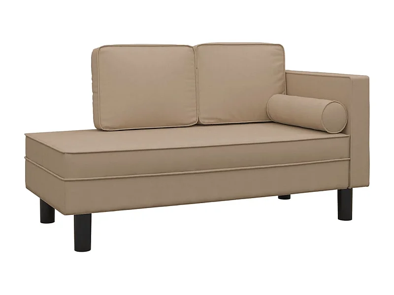 Wylrik  Chaise longue avec coussins et traversin cappuccino similicuir