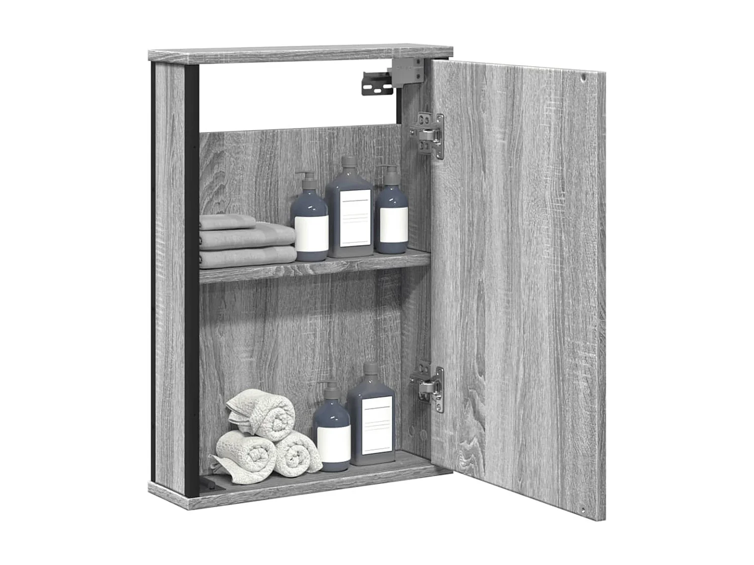 Clemente  Armoire à miroir de salle de bain sonoma gris bois d’ingénierie