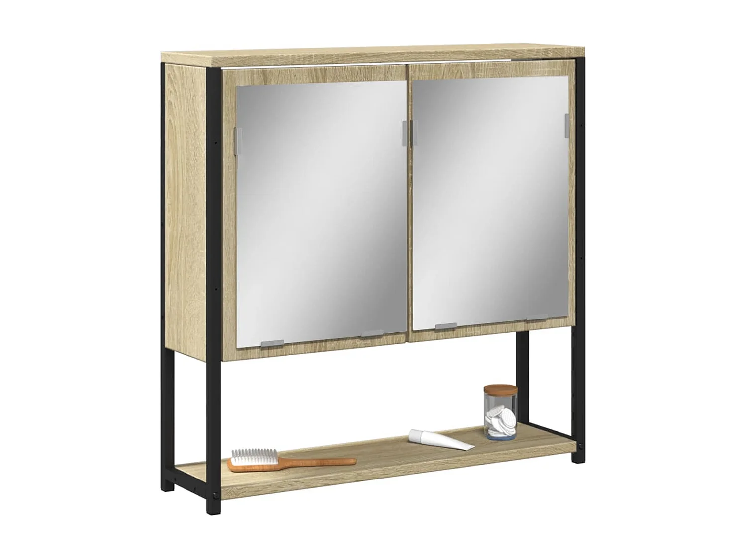 Edmondo  Bad-Spiegelschrank Sonoma-Eiche 60x16x60 cm Holzwerkstoff