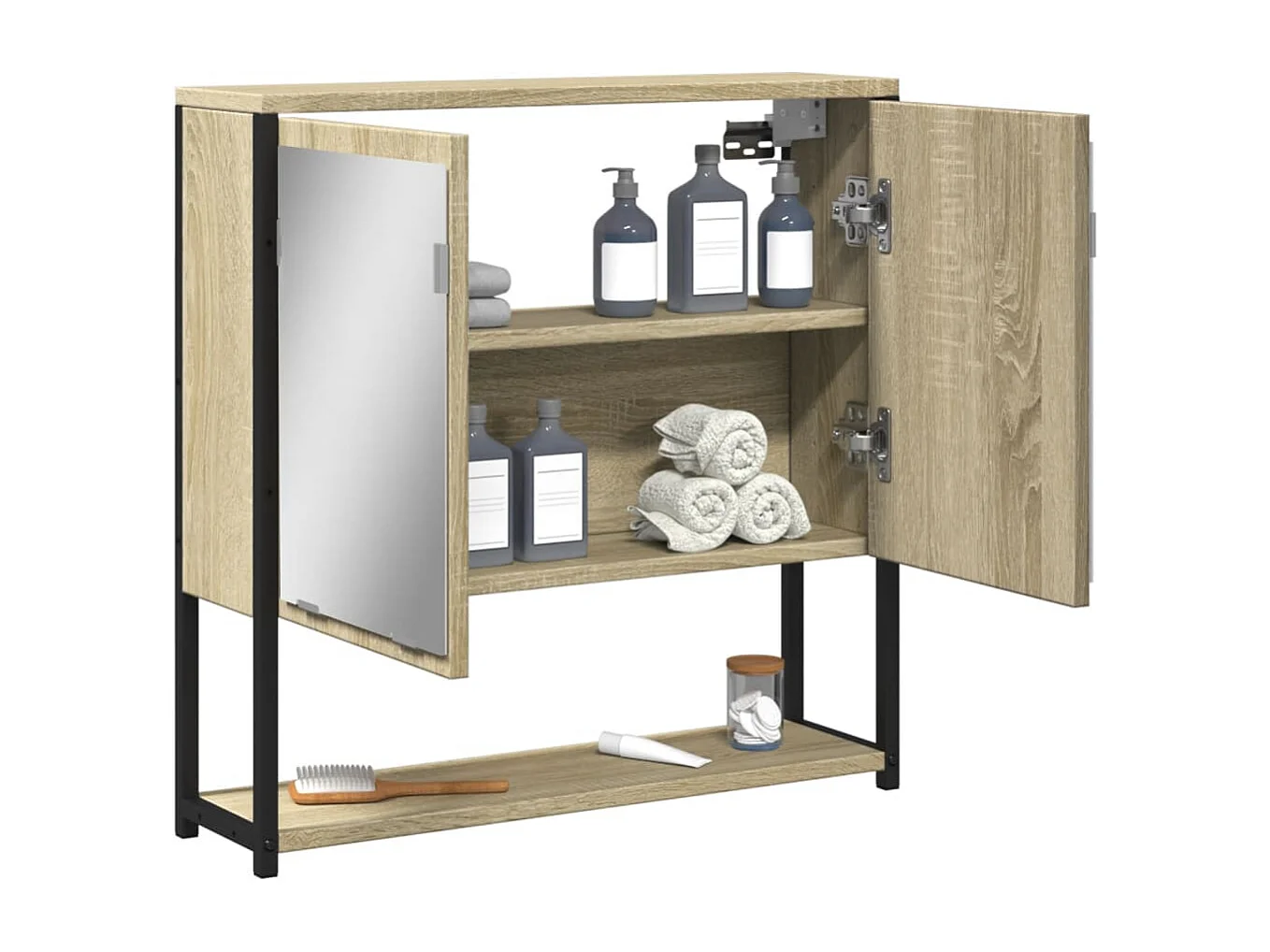 Edmondo  Bad-Spiegelschrank Sonoma-Eiche 60x16x60 cm Holzwerkstoff