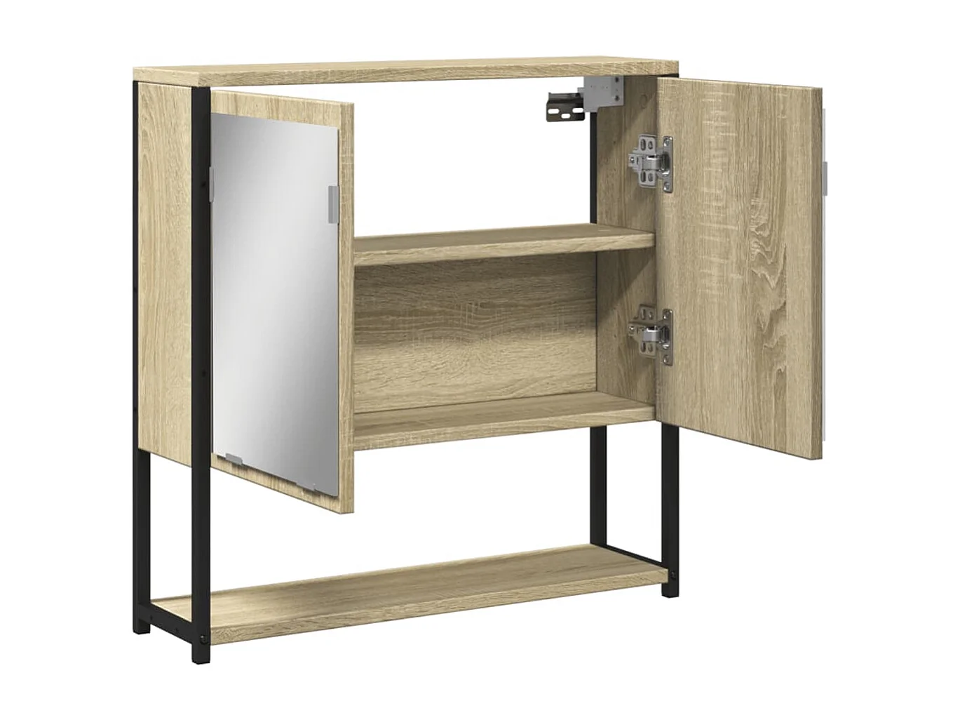 Edmondo  Bad-Spiegelschrank Sonoma-Eiche 60x16x60 cm Holzwerkstoff