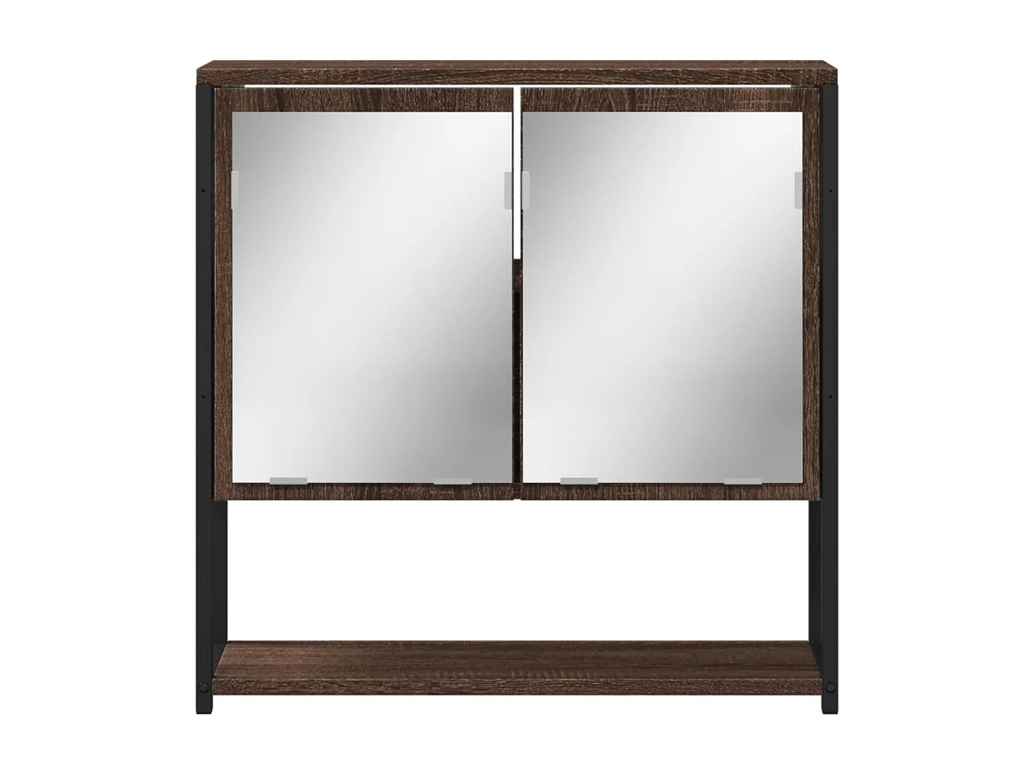 Edmondo  Armario con espejo baño madera marrón roble 60x16x60 cm