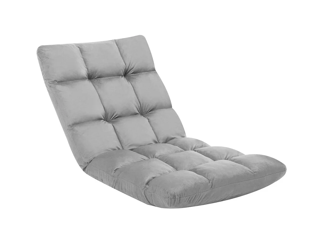 Mjalka  Chaise pliable de sol Gris clair Microfibre