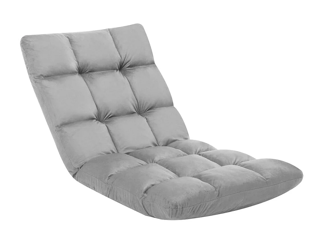 Mjalka  Chaise pliable de sol Gris clair Microfibre