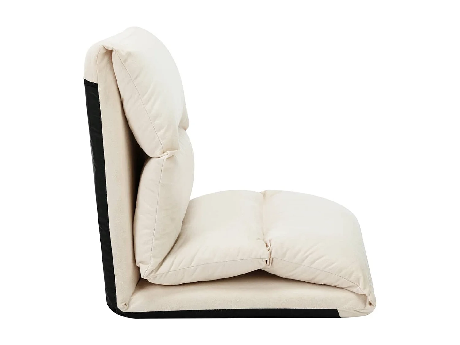 Pirjo  Chaise pliable de sol Crème Microfibre