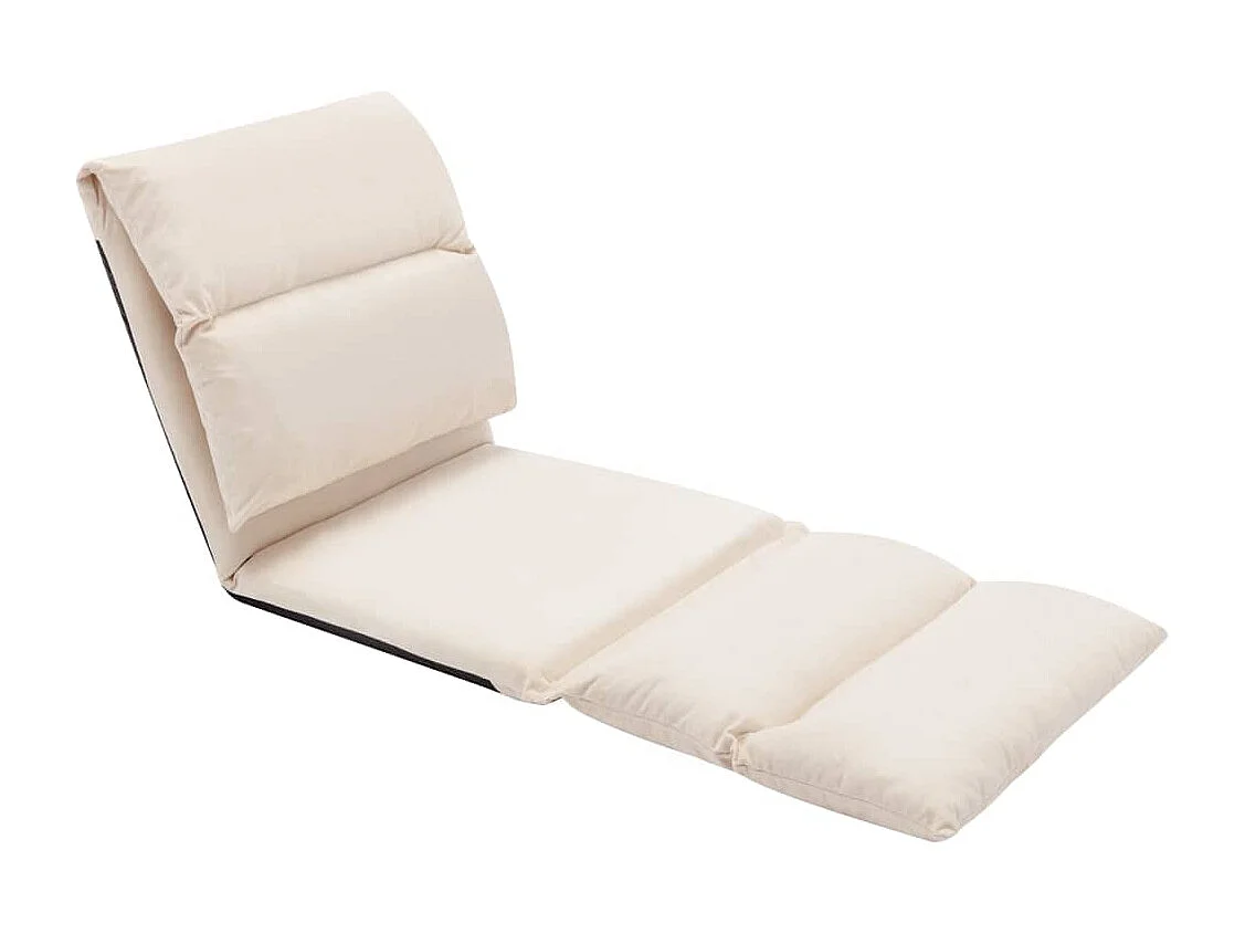 Pirjo  Chaise pliable de sol Crème Microfibre