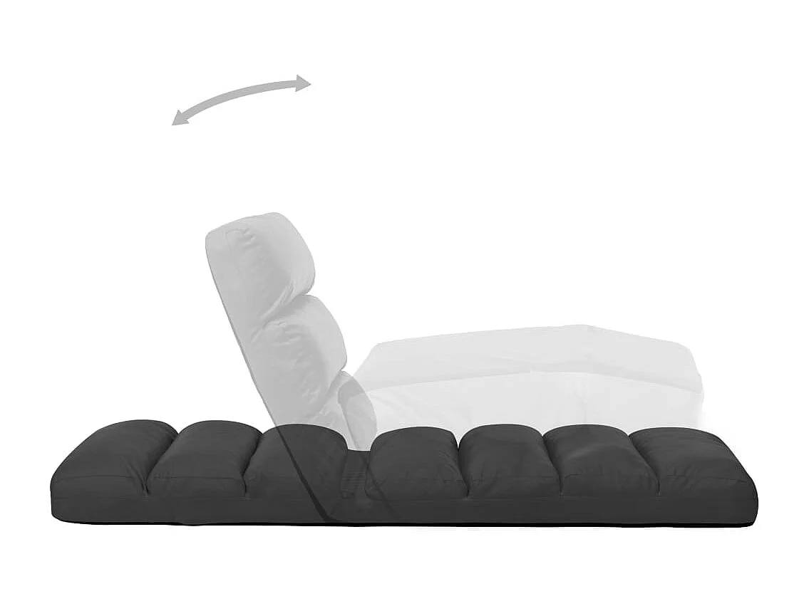 Guadalupe Isabel  Chaise pliable de sol Anthracite Similicuir