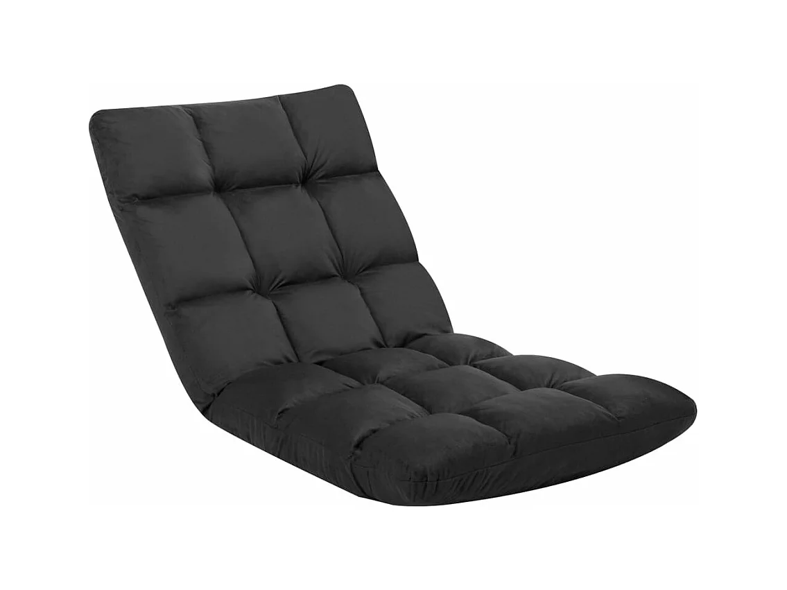 Mjalka  Chaise pliable de sol Noir Microfibre