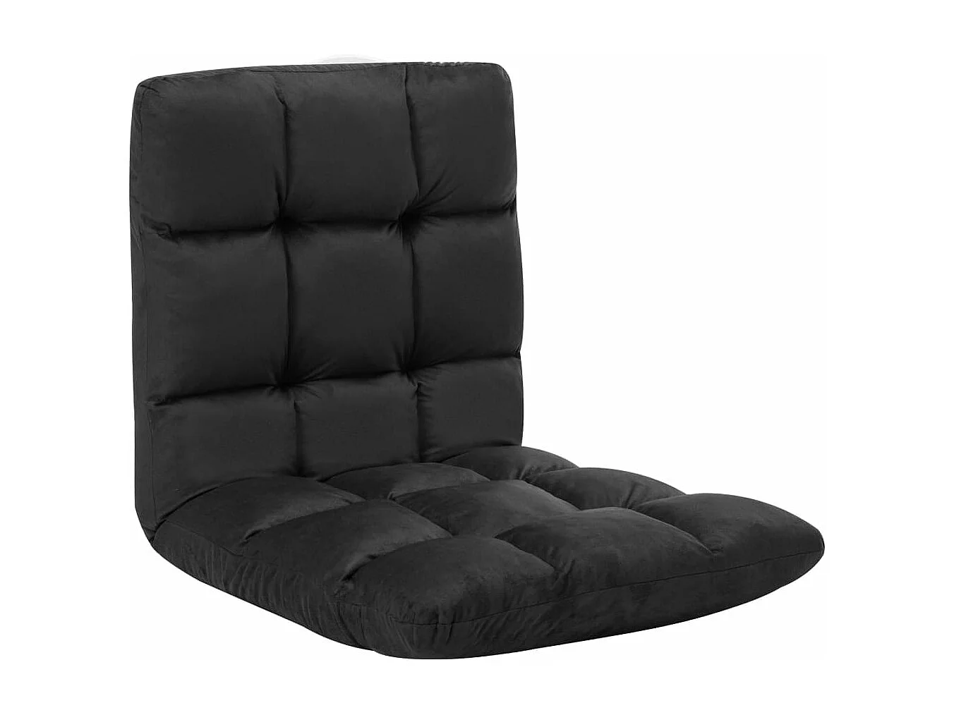 Mjalka  Chaise pliable de sol Noir Microfibre