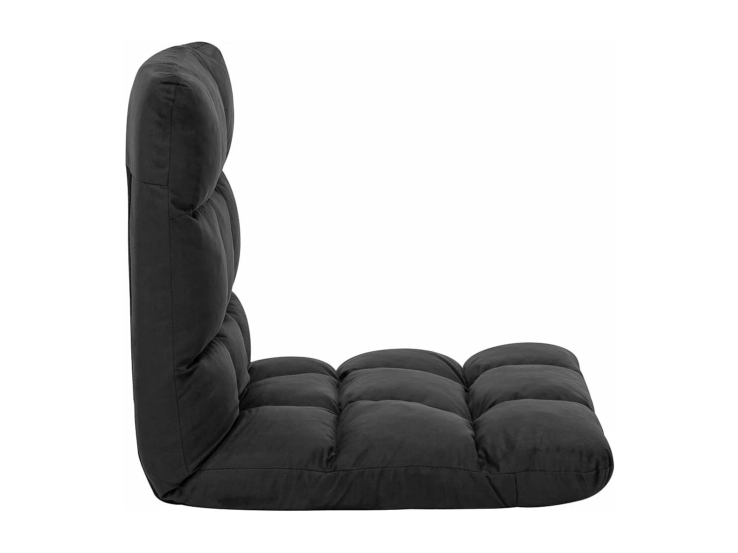 Mjalka  Chaise pliable de sol Noir Microfibre