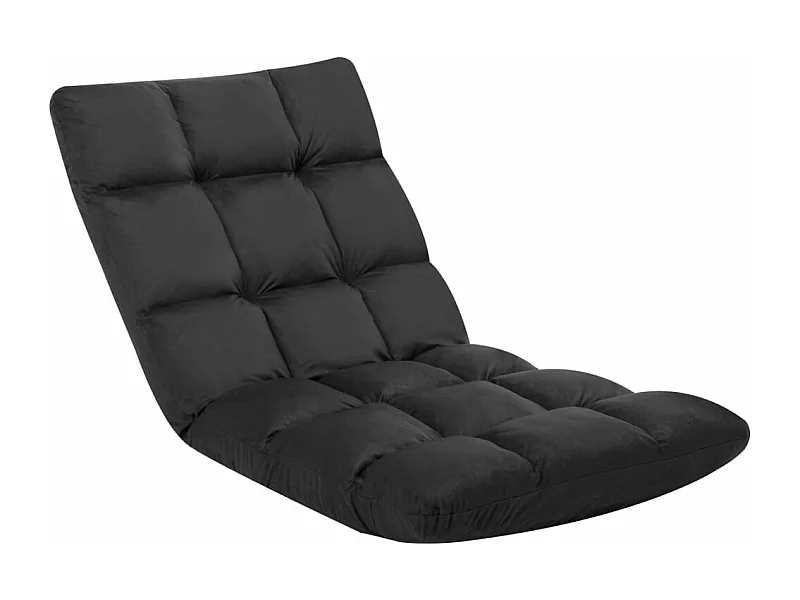 Mjalka  Chaise pliable de sol Noir Microfibre