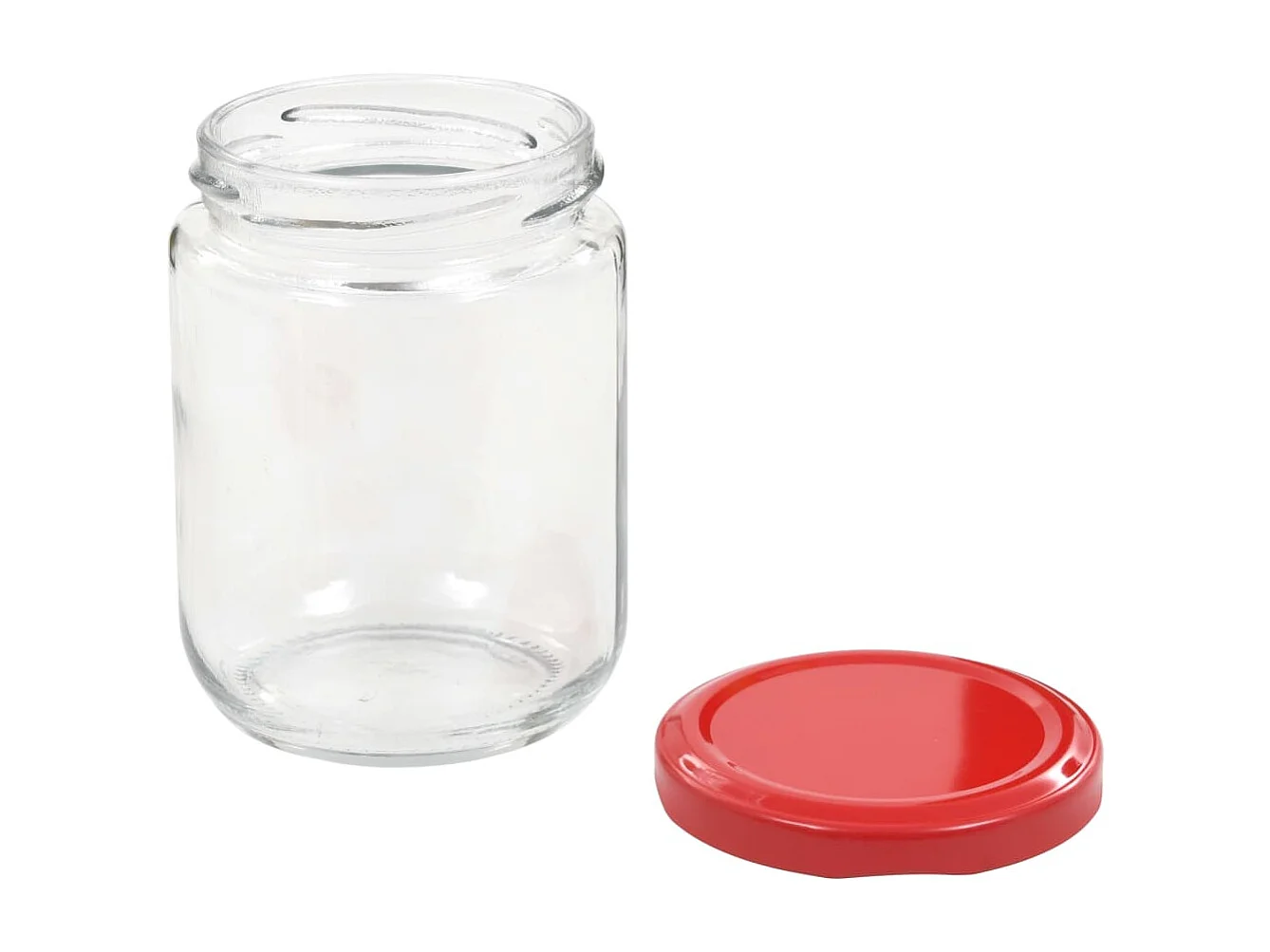 Drew Mason  48 pcs Pots à confiture avec couvercle rouge Verre 230 ml