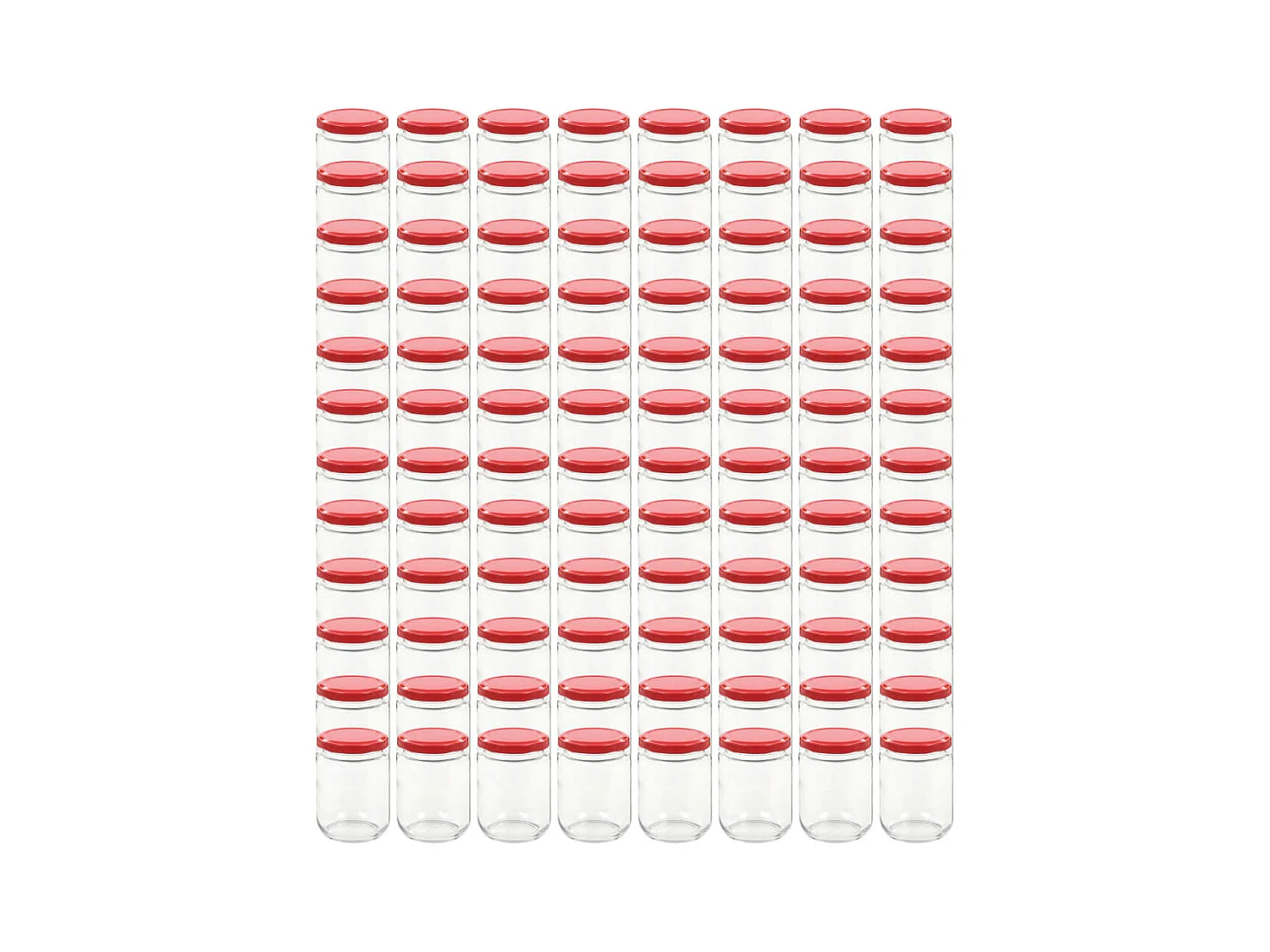Drew Mason  Pots à confiture avec couvercle rouge 96 pcs Verre 230 ml