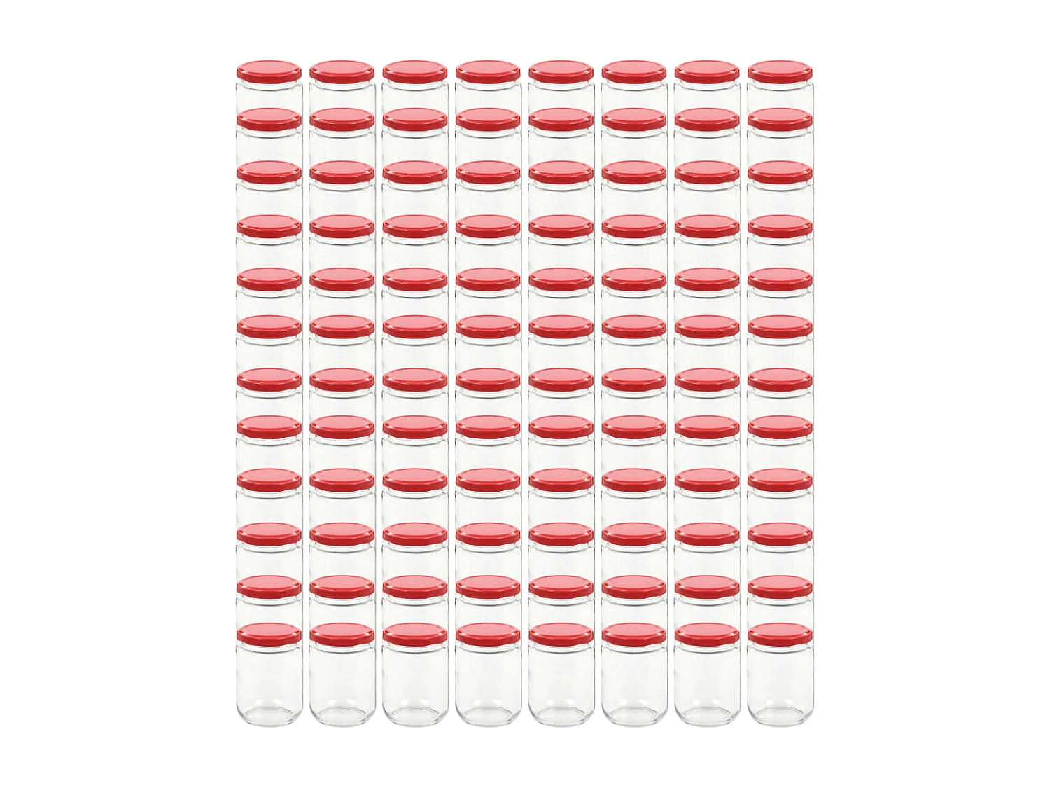 Drew Mason  Marmeladengläser mit Rotem Deckel 96 Stk. 230 ml