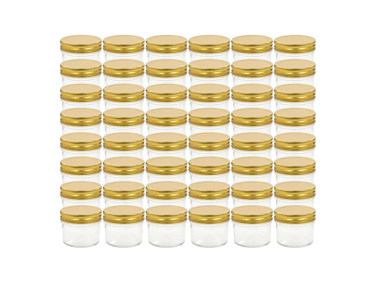 Louis-Francis-René  48 pcs Pots à confiture avec couvercle doré Verre 110 ml
