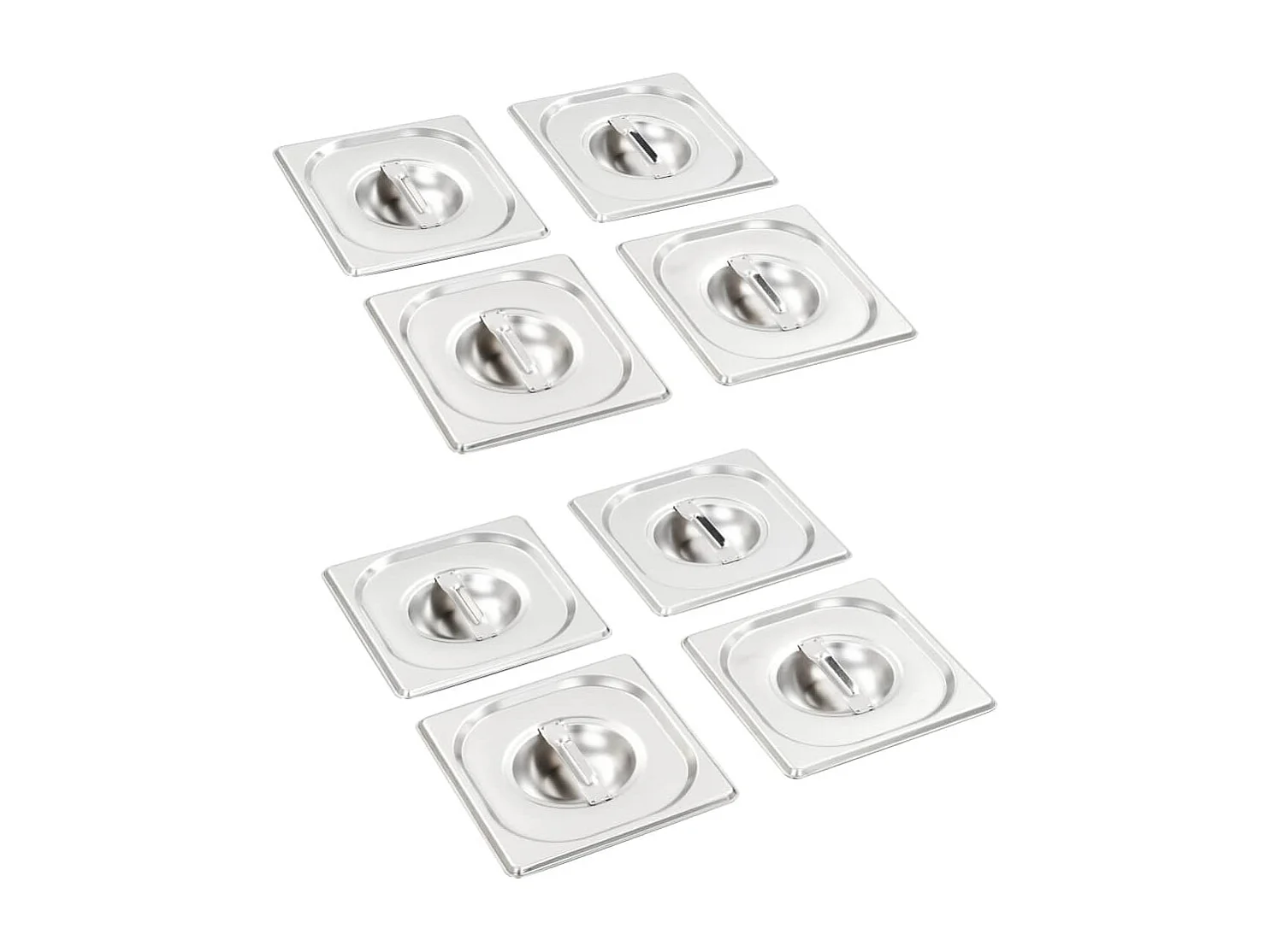 Ishpeming Tapas para bandejas Gastronorm 1/6 acero inoxidable 8 unidades