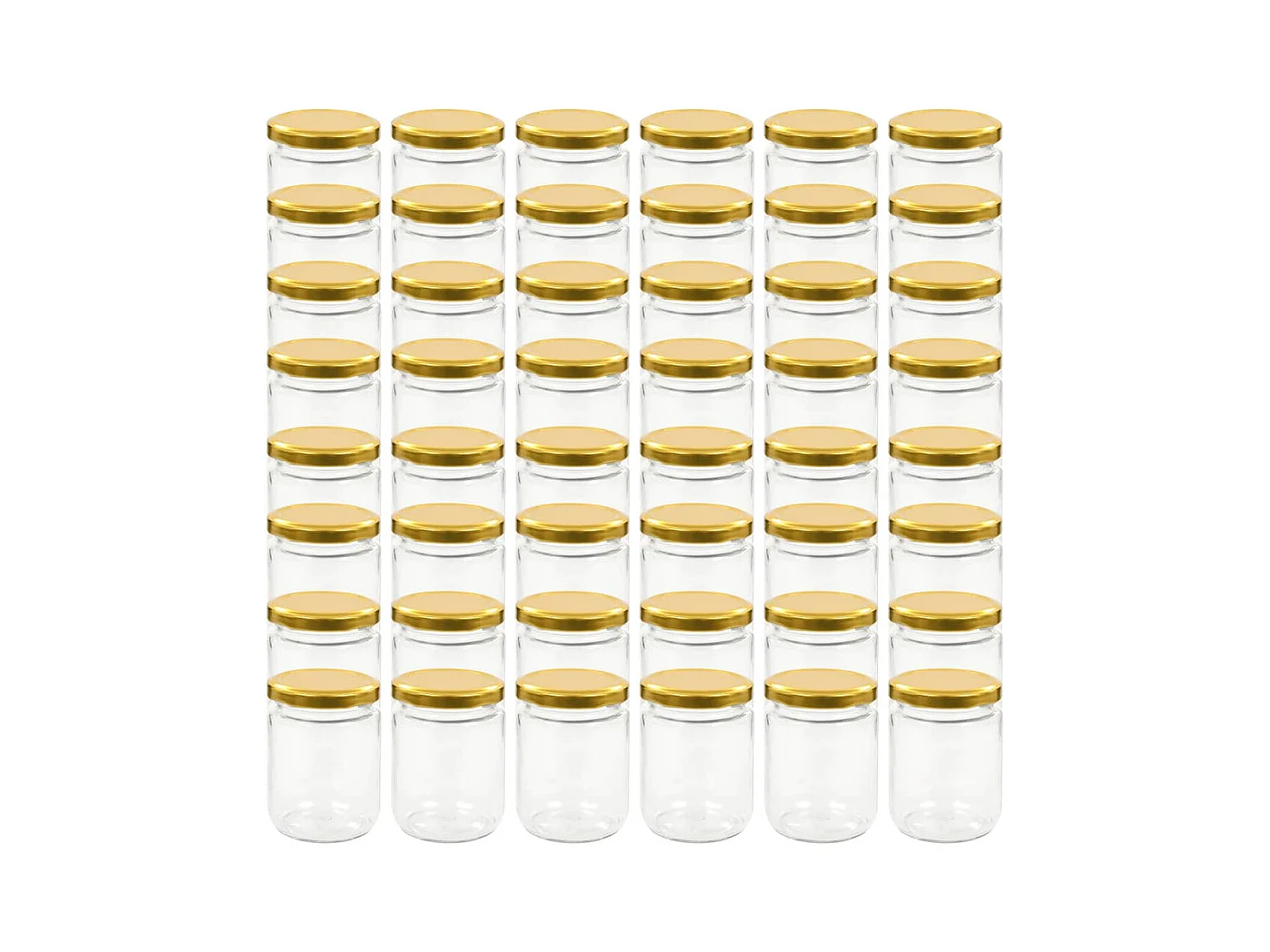 Drew Mason  48 pcs Pots à confiture avec couvercle doré Verre 230 ml