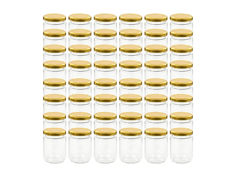 Drew Mason  Marmeladengläser mit Goldenem Deckel 48 Stk. 230 ml