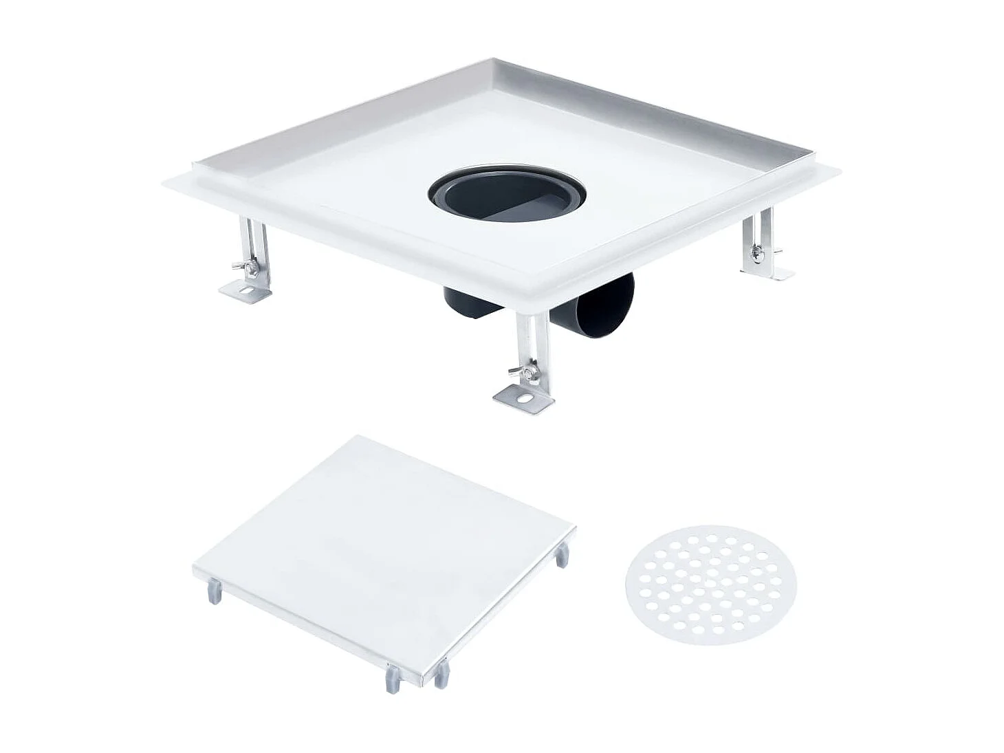 Tjorna  Drain de douche avec couvercle 2 en 1 28x28 cm Acier inoxydable