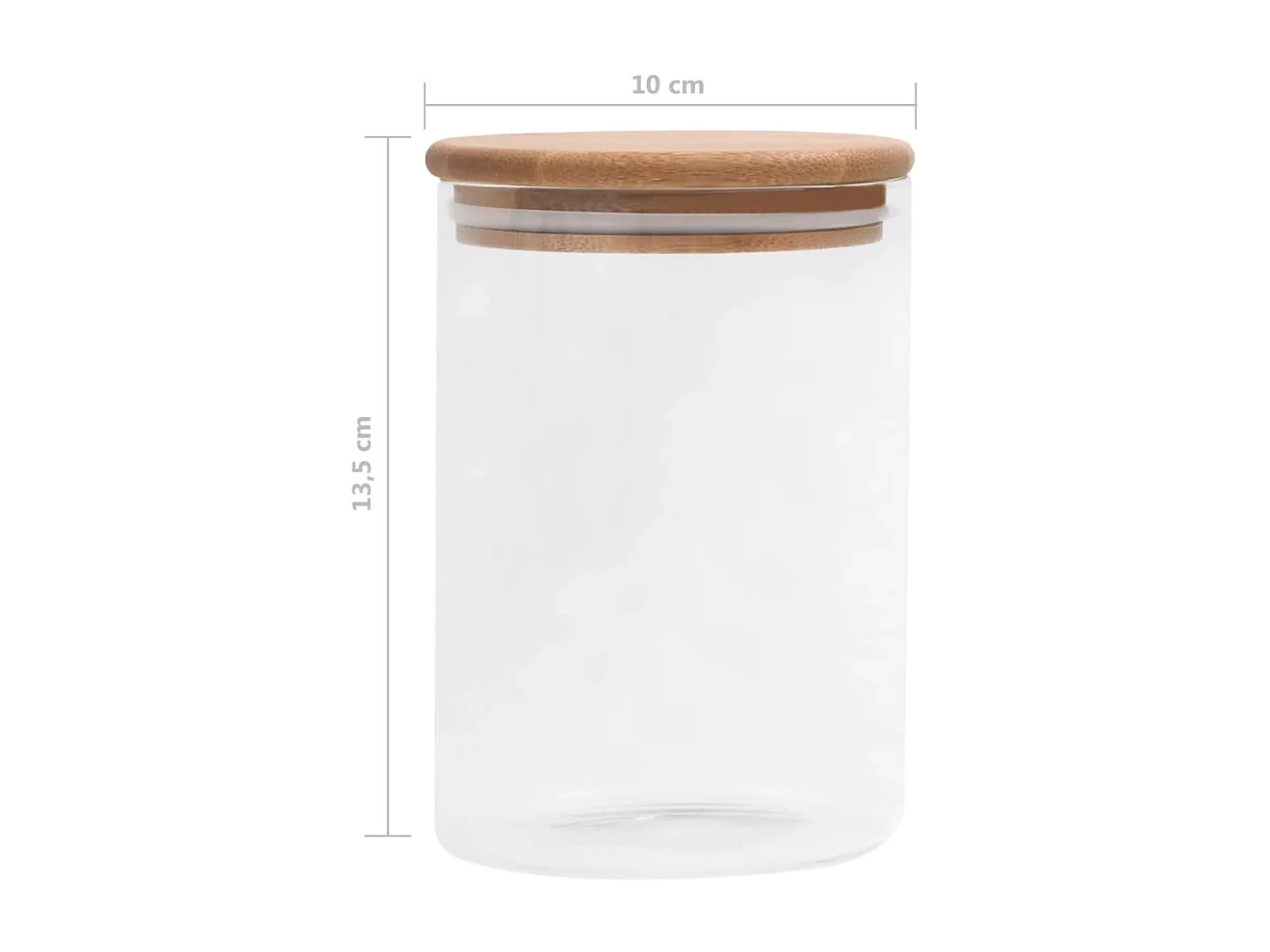 Claire-Bernadette-Marie  Opbergpotten met bamboe deksels 4 st 800 ml glas