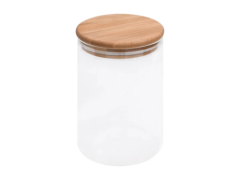 Claire-Bernadette-Marie  Pots de conservation en verre couvercle en bambou 4 pcs 800 ml