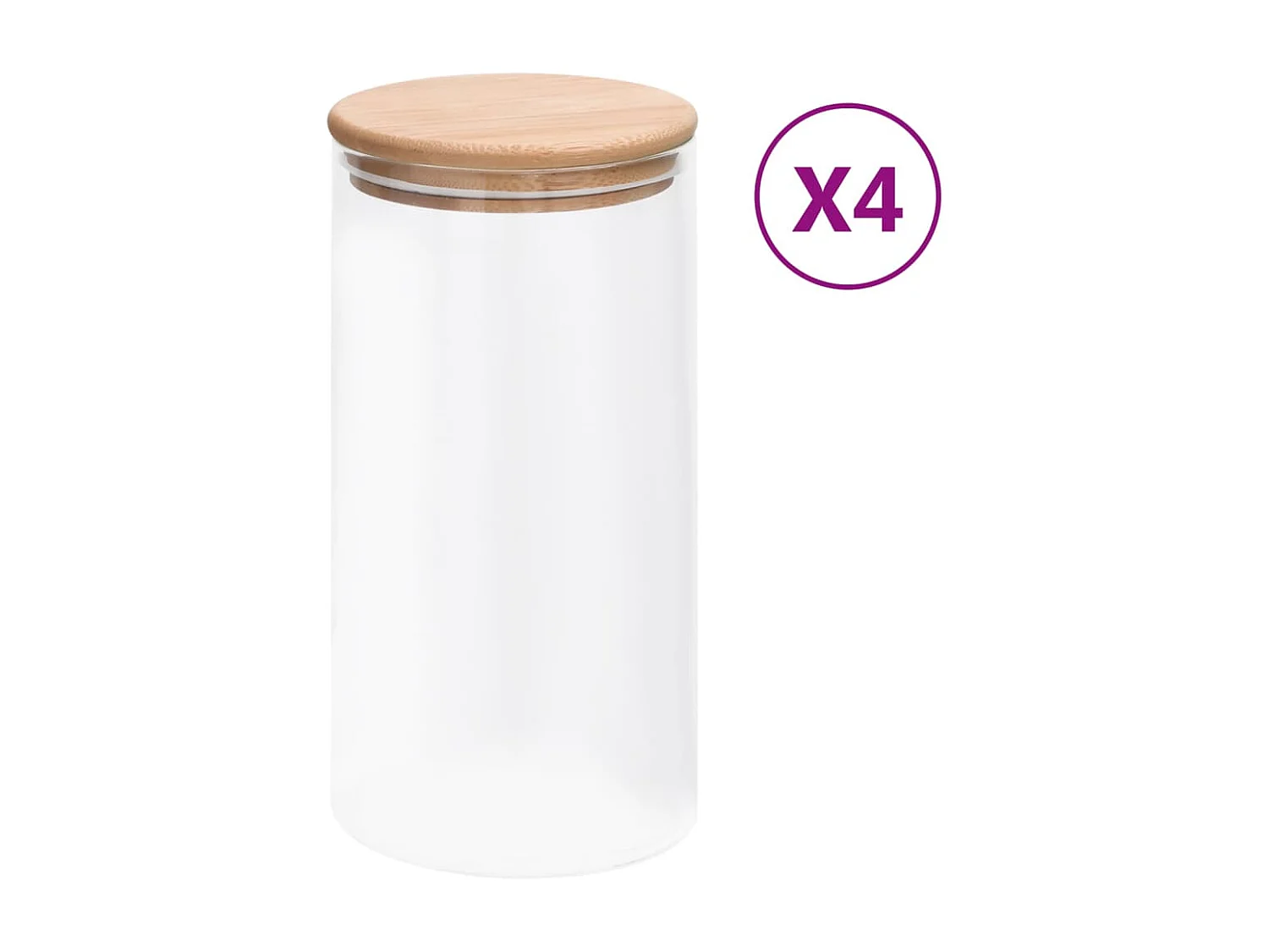 Claire-Bernadette-Marie  Opbergpotten met bamboe deksels 4 st 1200 ml glas