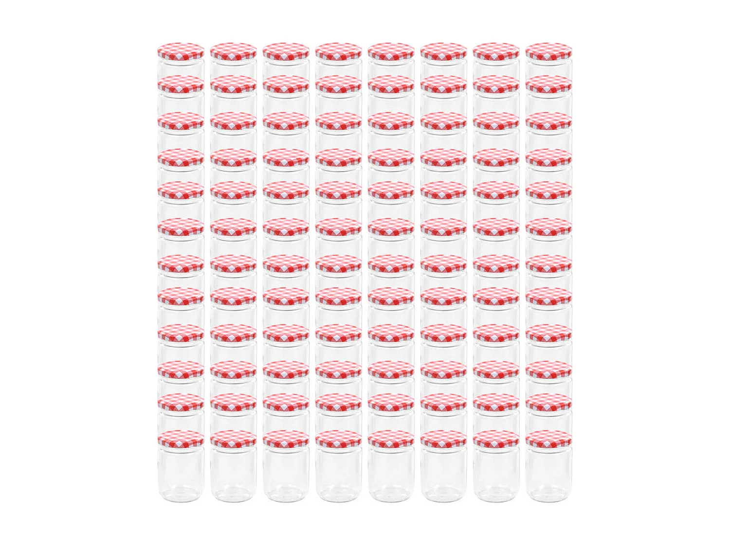 Drew Mason  Tarros de mermelada de vidrio tapa blanca y roja 96 uds 230 ml