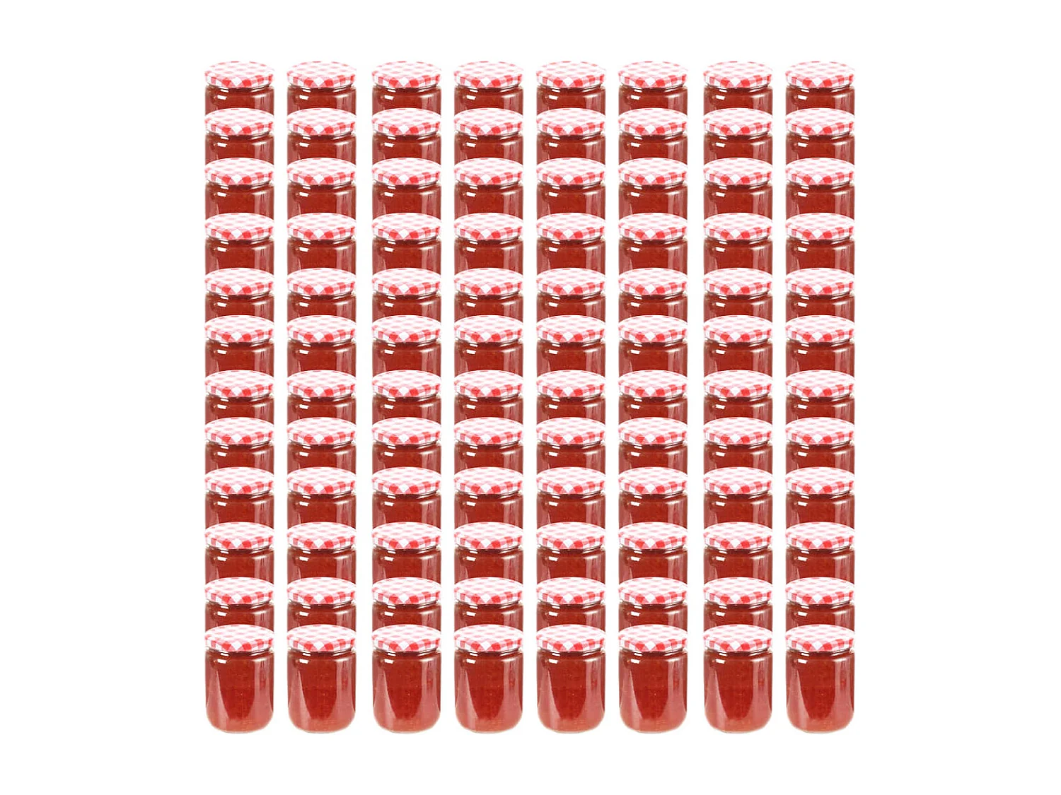 Drew Mason  Tarros de mermelada de vidrio tapa blanca y roja 96 uds 230 ml