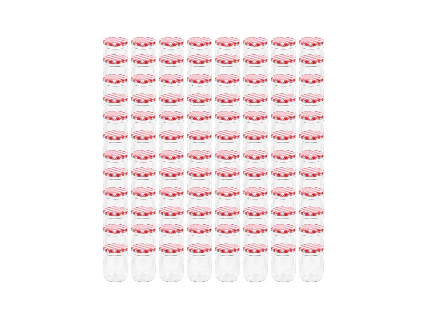 Drew Mason  Pots à confiture Couvercle blanc et rouge 96 pcs Verre 230 ml