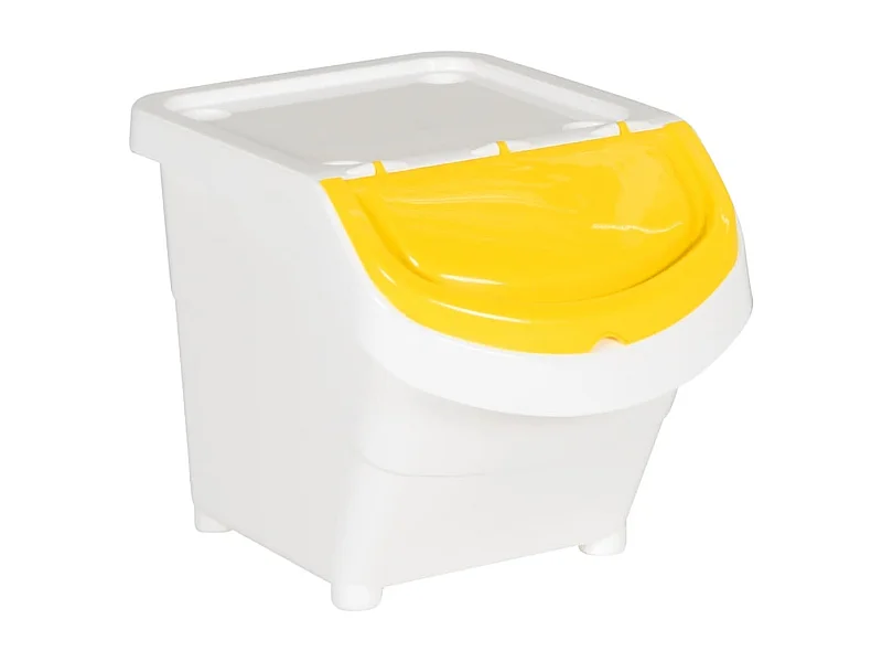 Tarrant  Poubelles empilables avec couvercles 3 pcs blanc PP 78 L