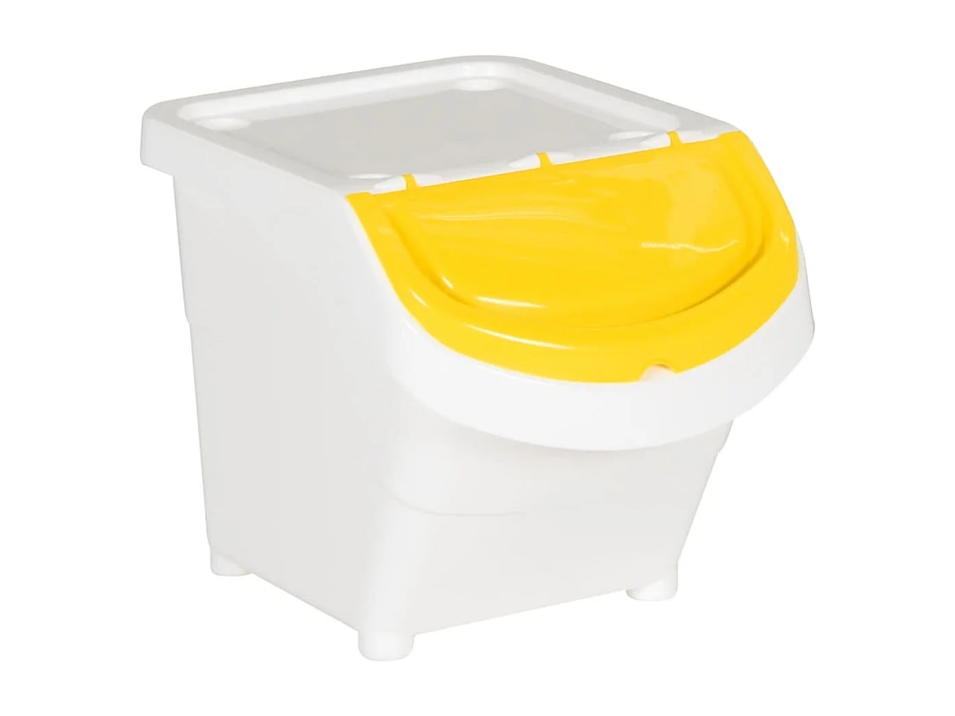 Tarrant  Cubos de basura apilables con tapa 3 uds PP blanco 78 L