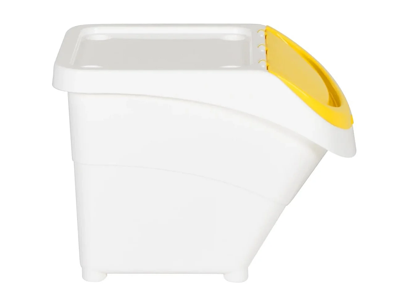 Tarrant  Cubos de basura apilables con tapa 3 uds PP blanco 78 L