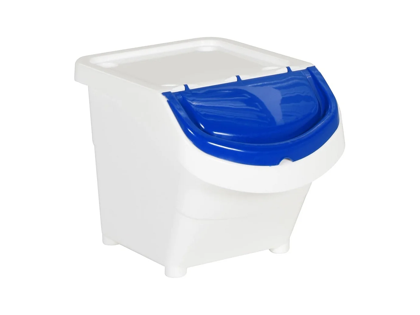 Tarrant  Cubos de basura apilables con tapa 3 uds PP blanco 78 L