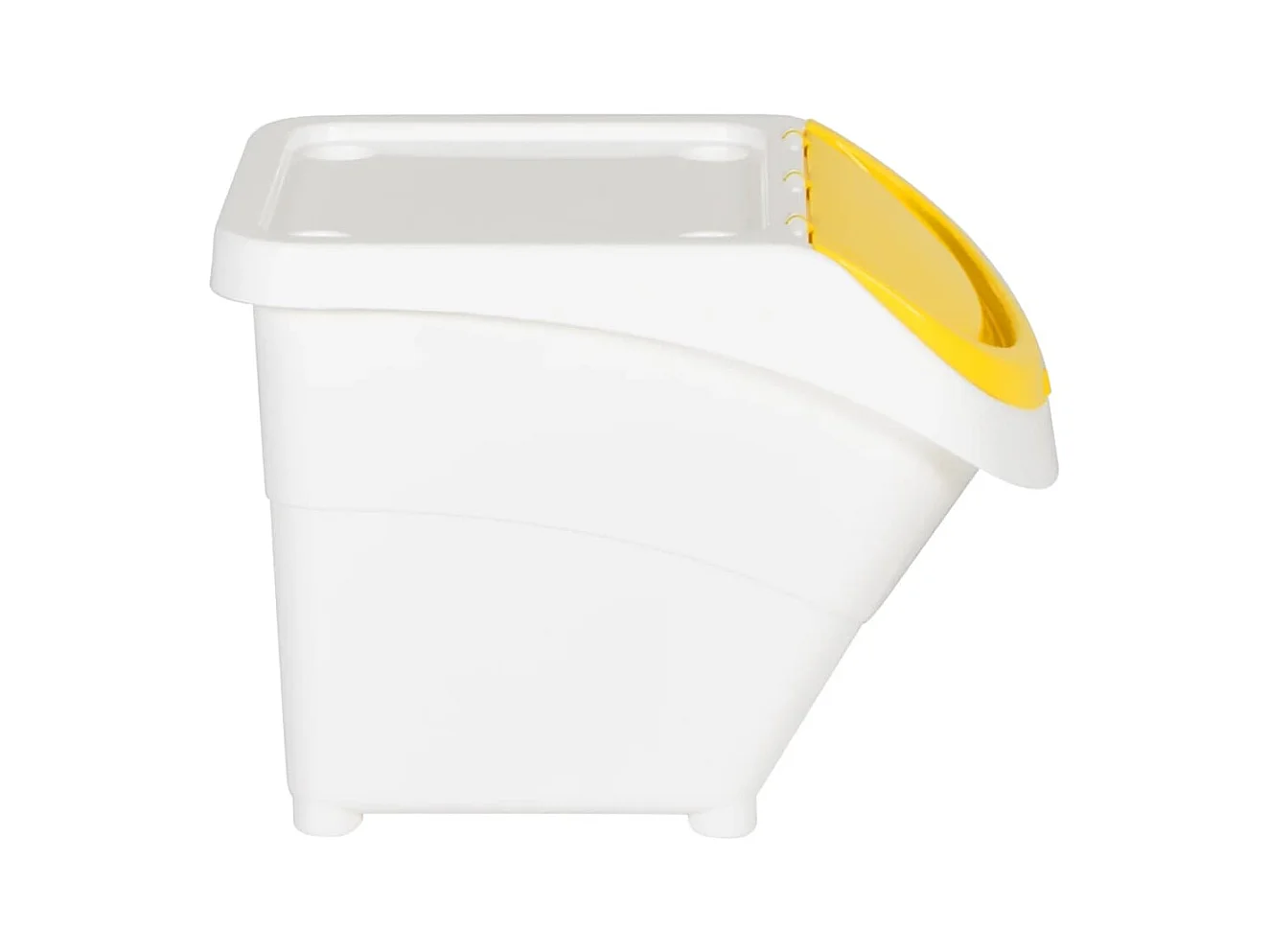 Tarrant  Afvalbakken met deksels stapelbaar 3 st PP 78 L wit