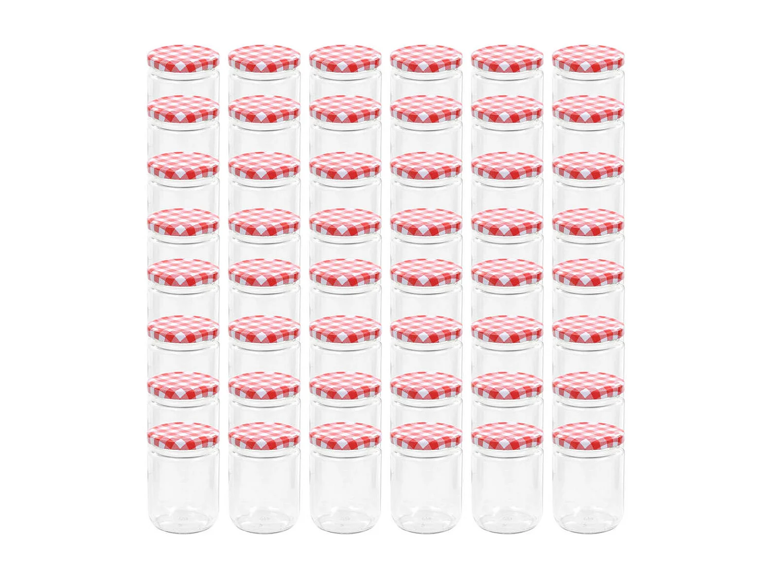 Drew Mason  Marmeladengläser mit Weißem/Rotem Deckel 48 Stk. 230 ml