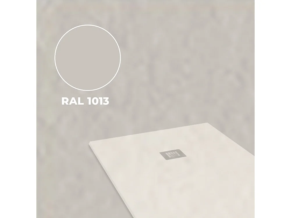 Receveur de douche en résine antidérapant | Inclut une bonde d’évacuation et une grille | Couleur Beige | 150x70cm