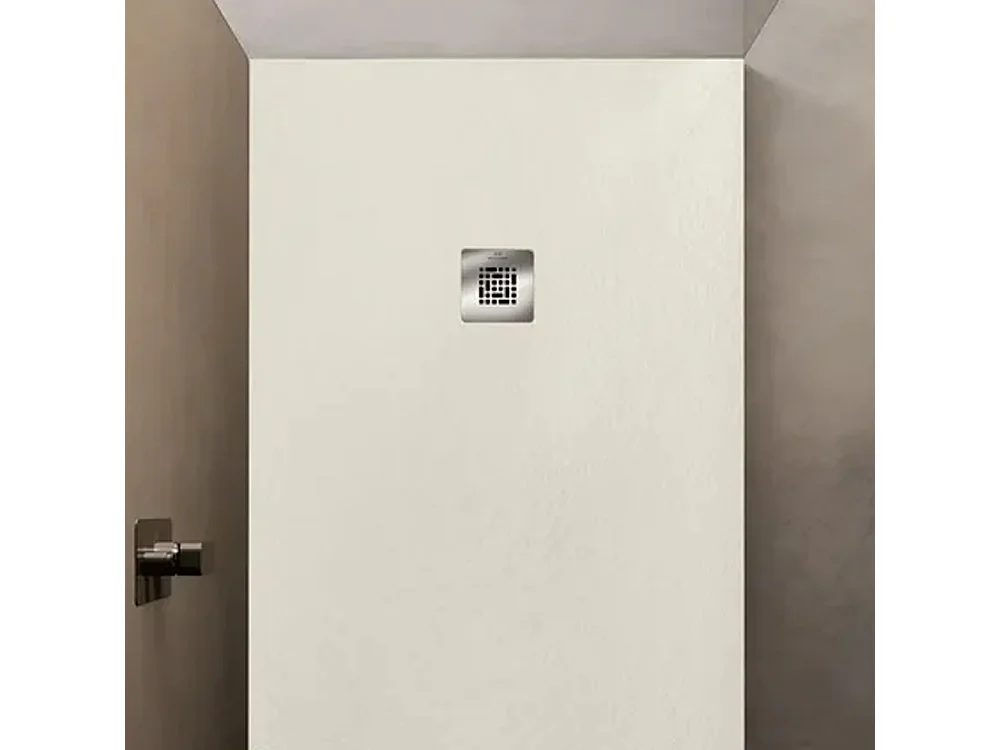 Receveur de douche en résine antidérapant | Inclut une bonde d’évacuation et une grille | Couleur Beige | 160x90cm