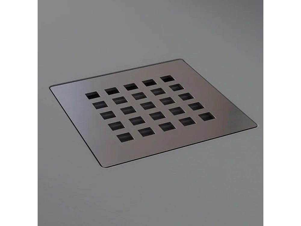 Receveur de douche en résine antidérapant | Inclut une bonde d’évacuation et une grille | Couleur Gris Ciment | 100x100cm