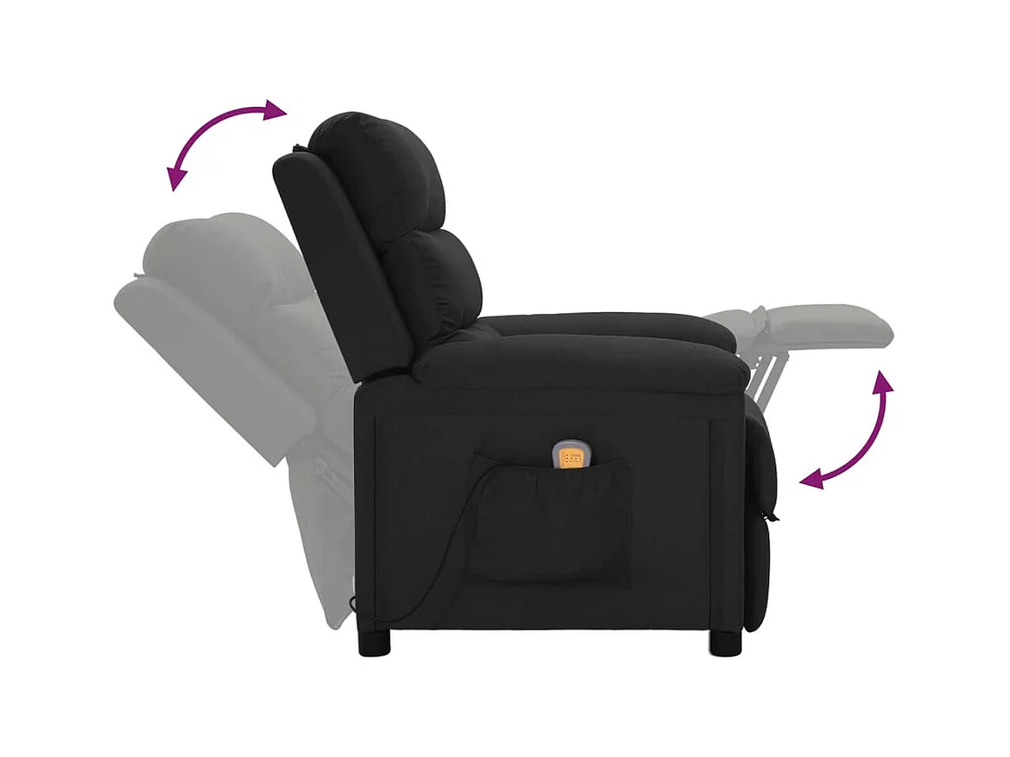 Härnösand  Fauteuil de massage Noir Tissu