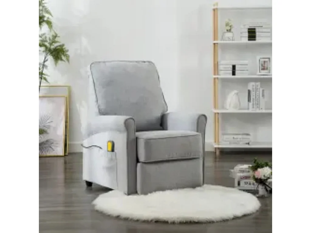 Buda  Massagesessel Hellgrau Stoff