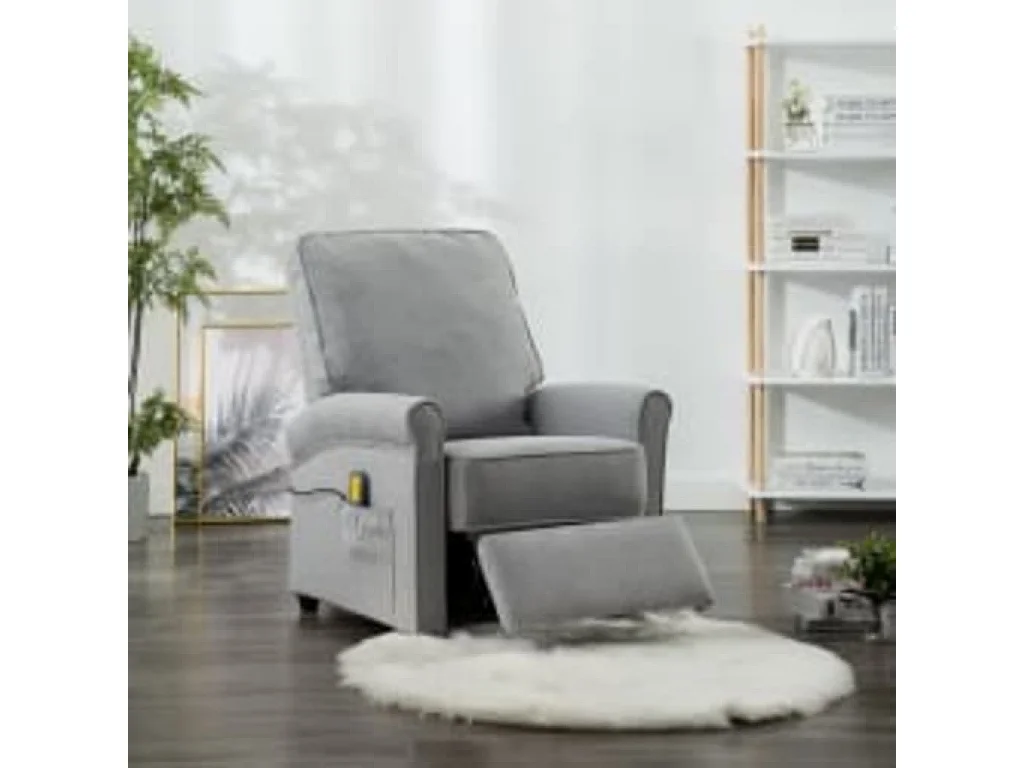 Buda  Massagesessel Hellgrau Stoff