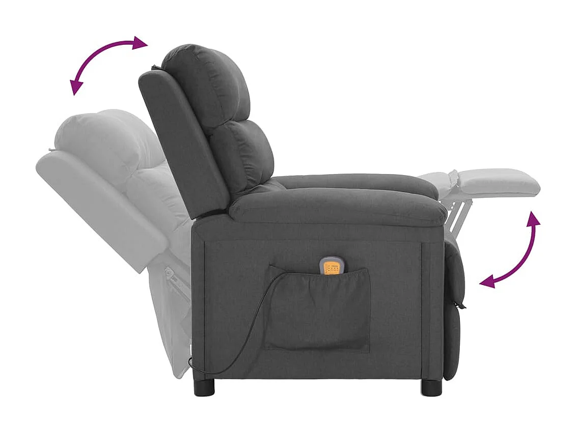 Härnösand  Fauteuil de massage Gris foncé Tissu