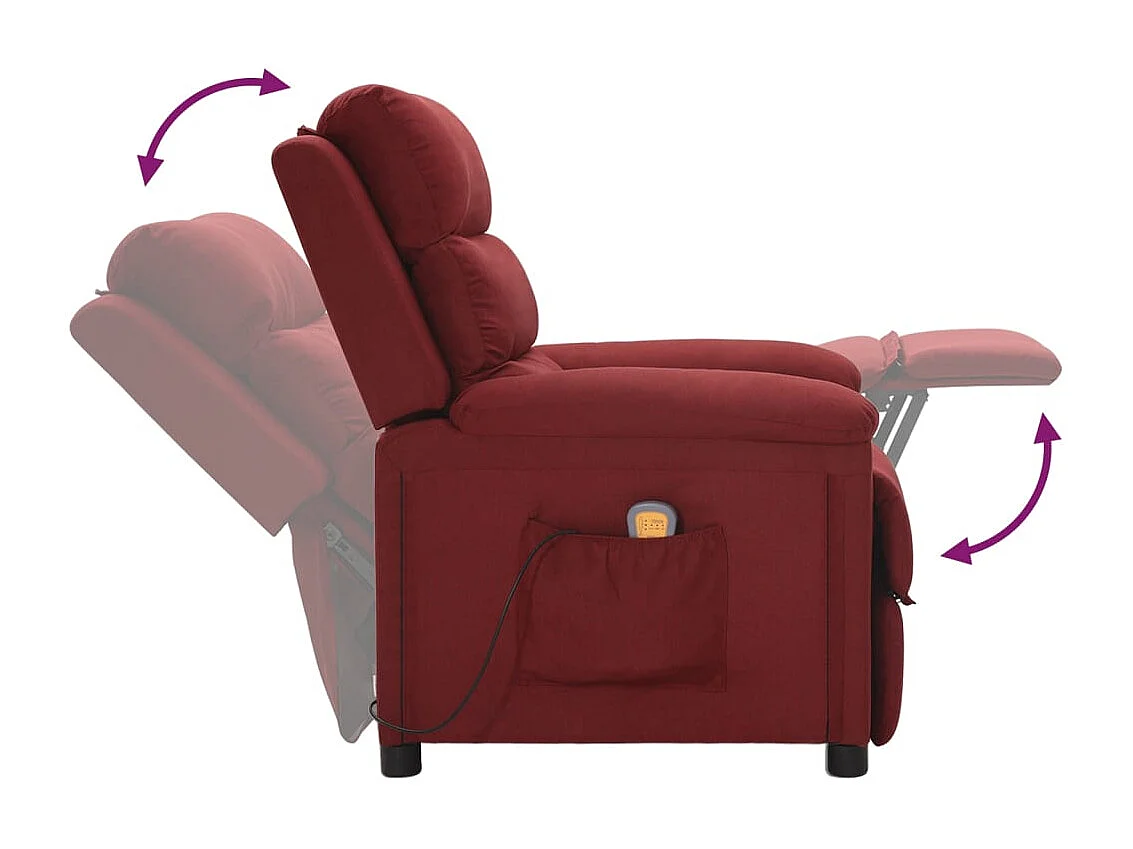 Härnösand  Fauteuil de massage Rouge bordeaux Tissu