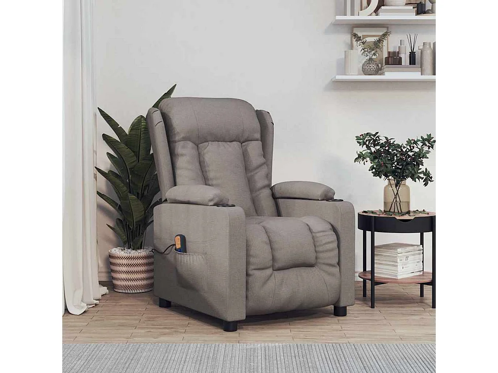 Copperas Cove  Fauteuil de massage Taupe Tissu