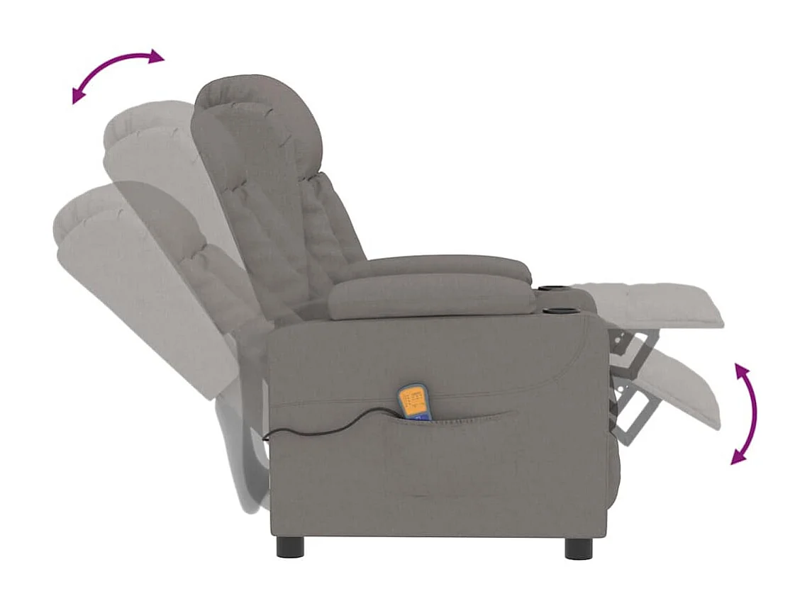 Copperas Cove  Fauteuil de massage Taupe Tissu